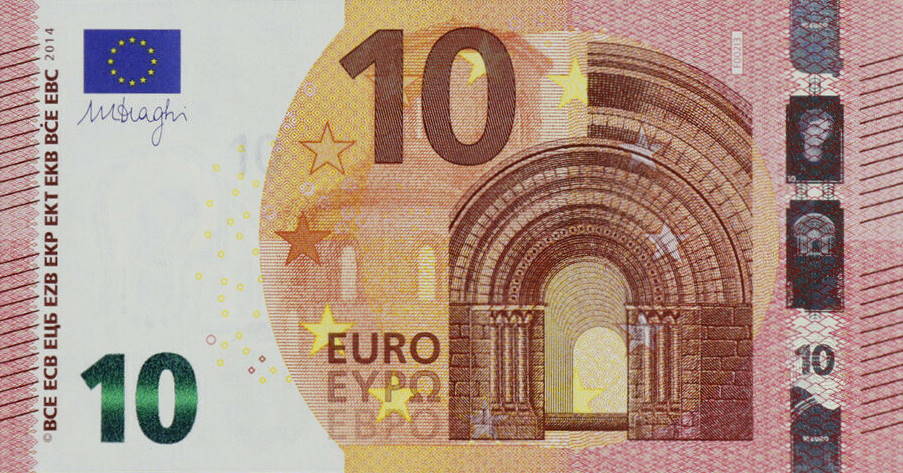 Front of European Union p21f: 10 Euro from 2014