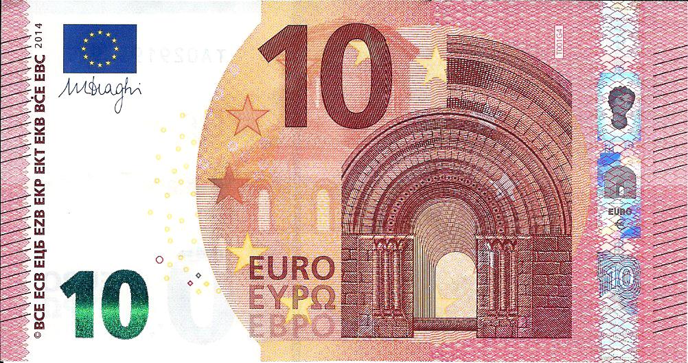 Front of European Union p21t: 10 Euro from 2014