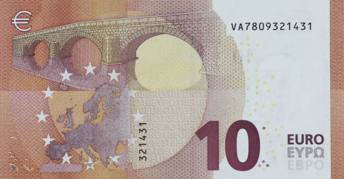 Back of European Union p21v: 10 Euro from 2014