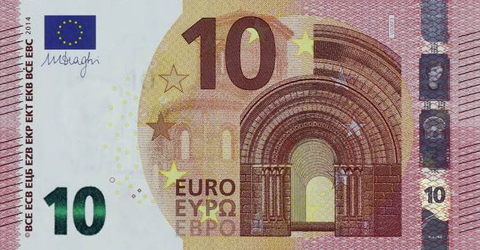 Front of European Union p21v: 10 Euro from 2014