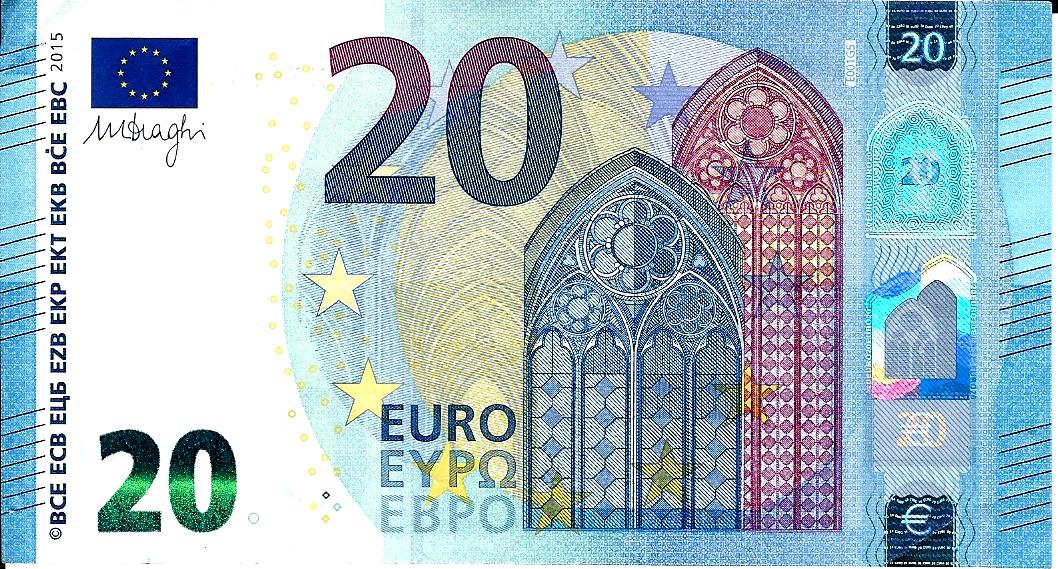 Front of European Union p22e: 20 Euro from 2015