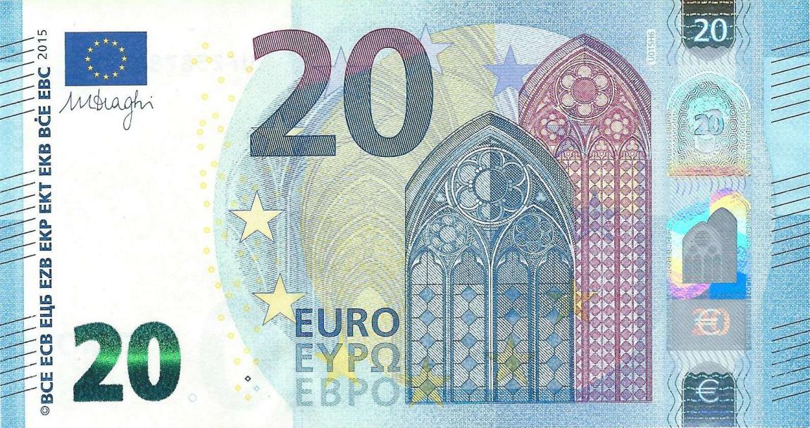 Front of European Union p22u: 20 Euro from 2015