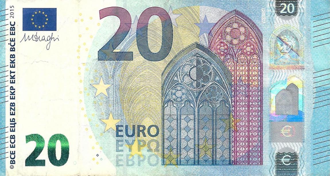 Front of European Union p22w: 20 Euro from 2015