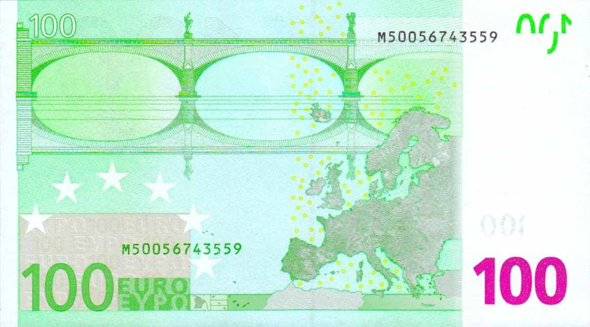 Back of European Union p5m: 100 Euro from 2002