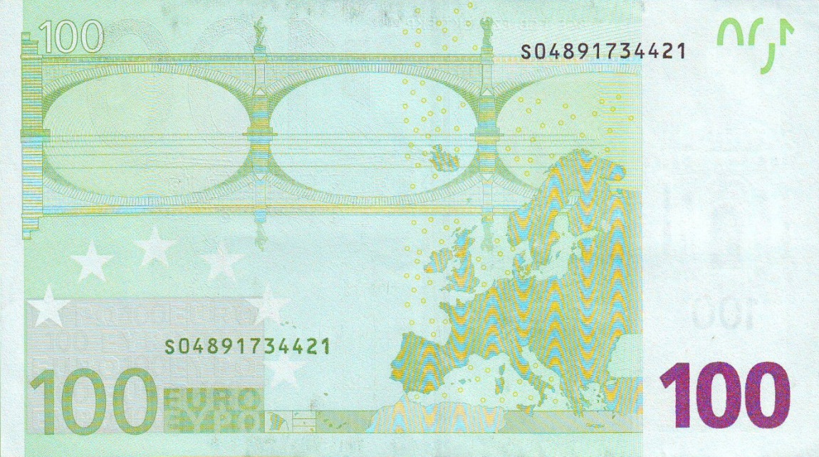 Back of European Union p5s: 100 Euro from 2002