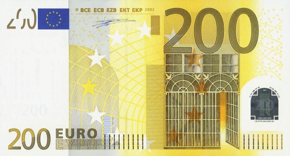 Front of European Union p6v: 200 Euro from 2002