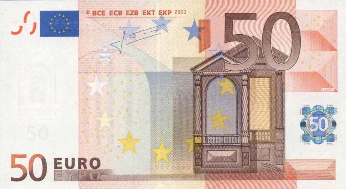 Front of European Union p11y: 50 Euro from 2002