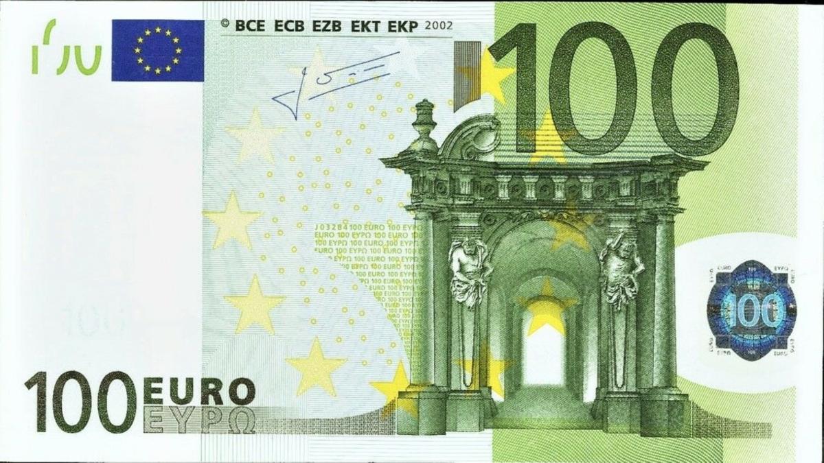 Front of European Union p12p: 100 Euro from 2002