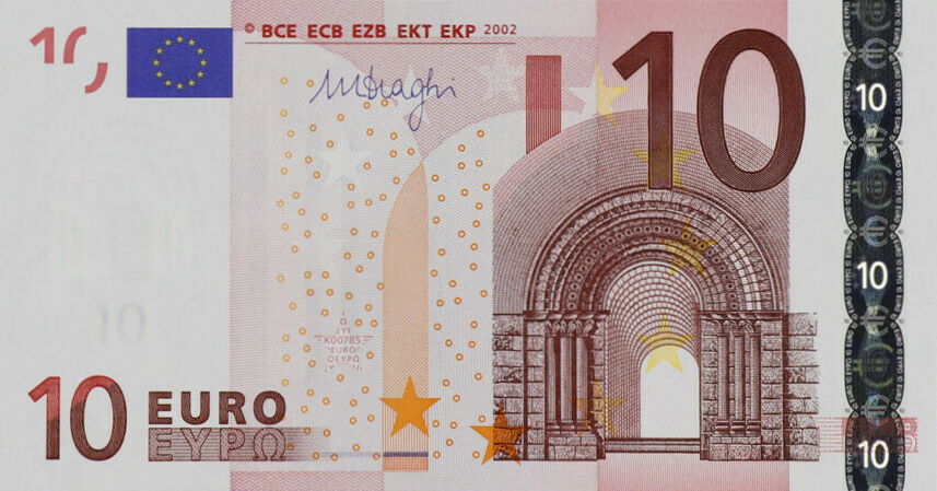 Front of European Union p15t: 10 Euro from 2002