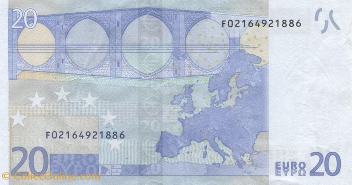 Back of European Union p16f: 20 Euro from 2002