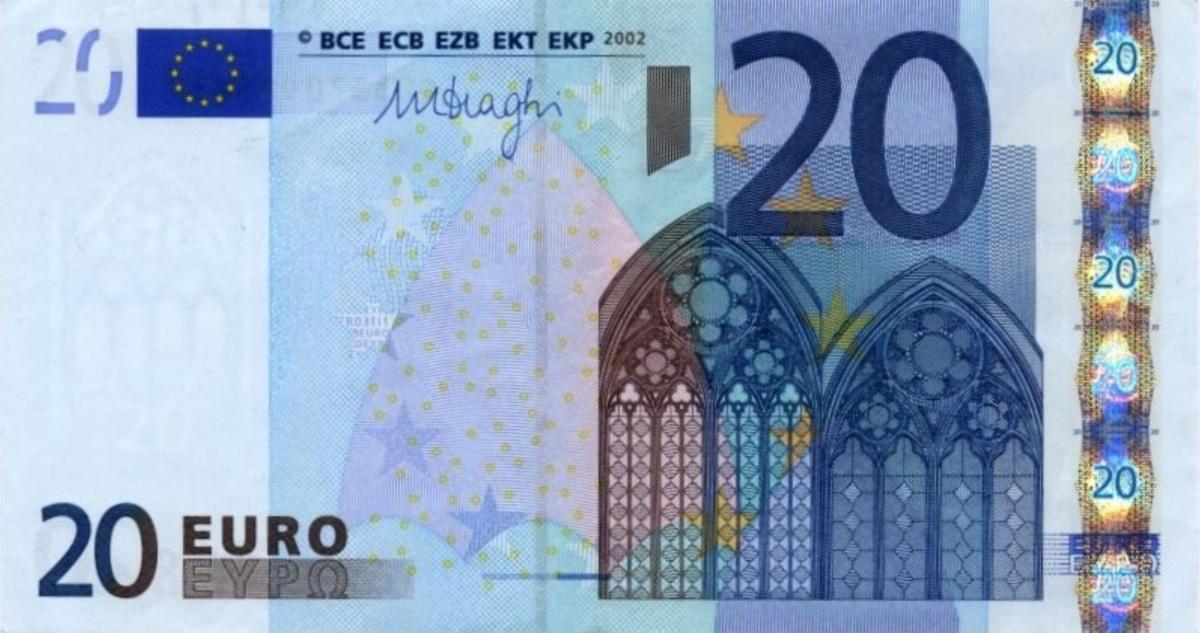 Front of European Union p16g: 20 Euro from 2002