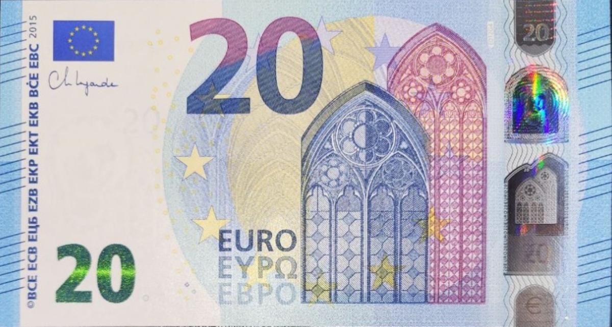 Front of European Union p29e: 20 Euro from 2015