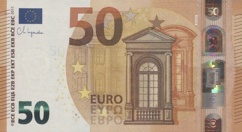 Front of European Union p30e: 50 Euro from 2017