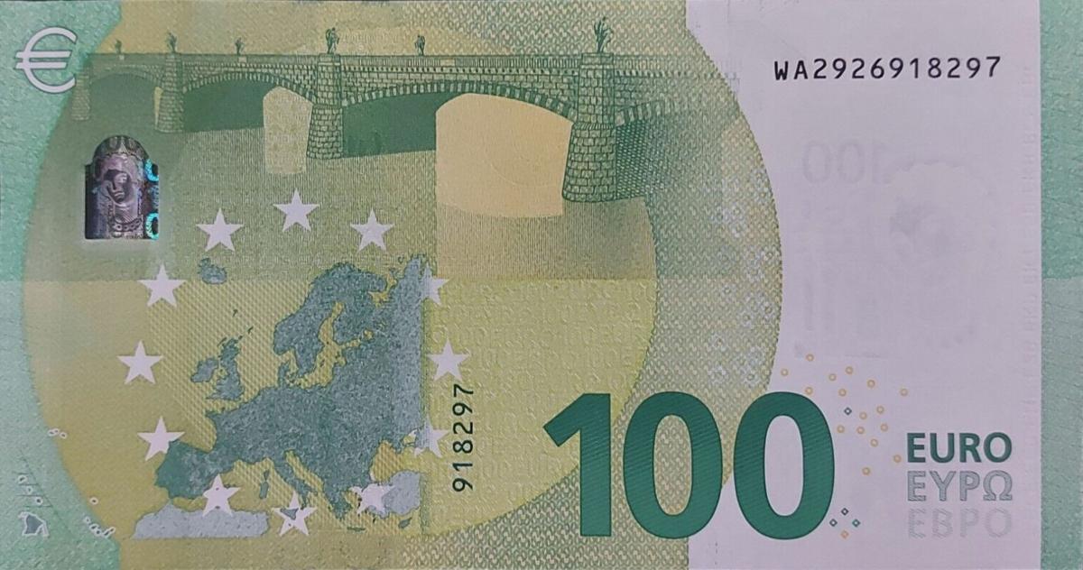 Back of European Union p31w: 100 Euro from 2019