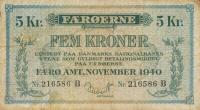 p10a from Faeroe Islands: 5 Kronur from 1940