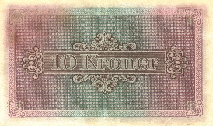 Back of Faeroe Islands p11a: 10 Kronur from 1940