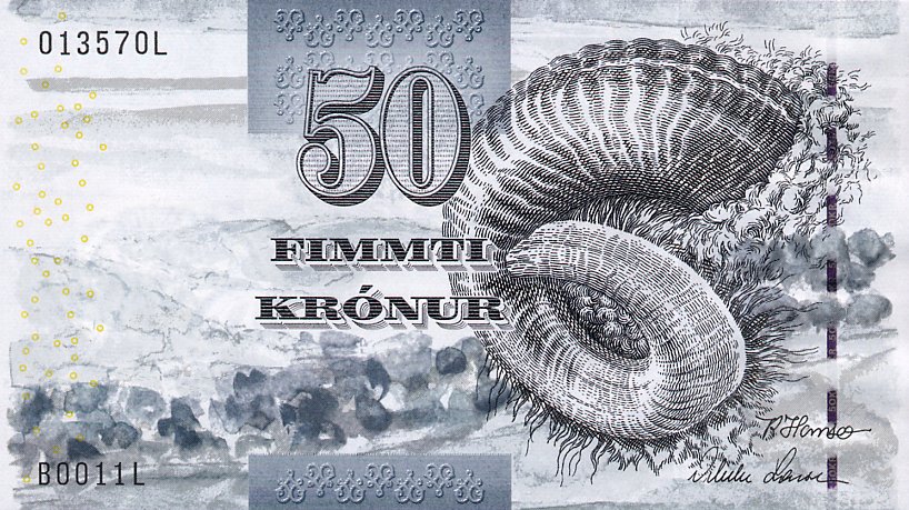 Front of Faeroe Islands p24: 50 Kronur from 2001