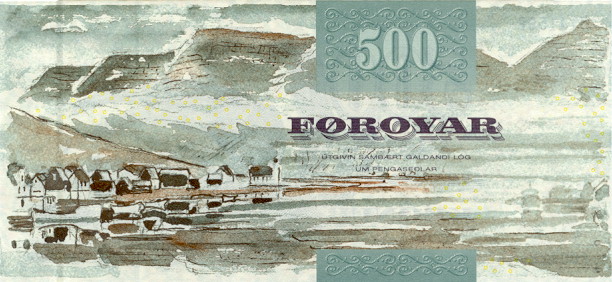 Back of Faeroe Islands p27: 500 Kronur from 2004