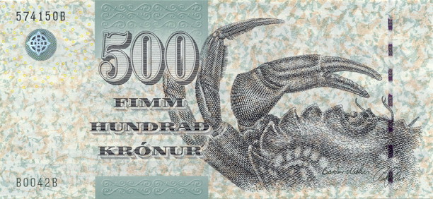 Front of Faeroe Islands p27: 500 Kronur from 2004