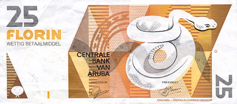 Front of Aruba p12: 25 Florin from 1993