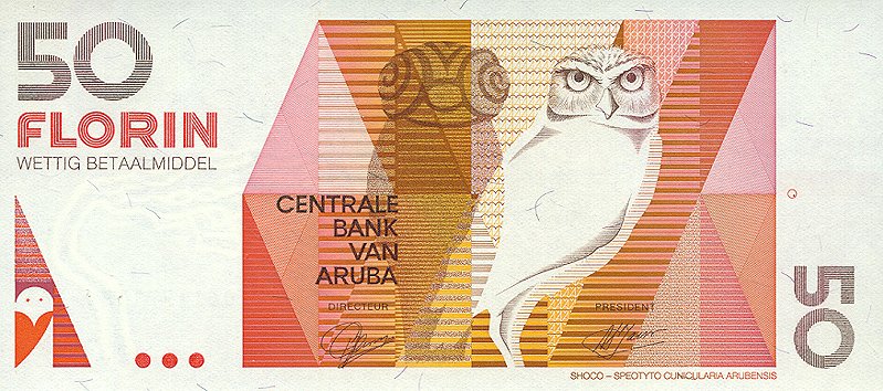 Front of Aruba p13: 50 Florin from 1993