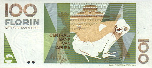 Front of Aruba p14: 100 Florin from 1993