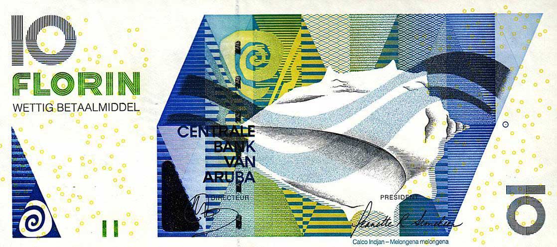 Front of Aruba p16c: 10 Florin from 2012