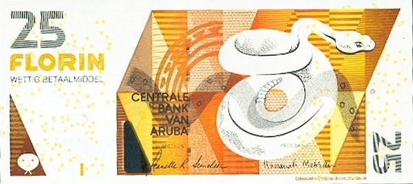 Front of Aruba p17b: 25 Florin from 2008