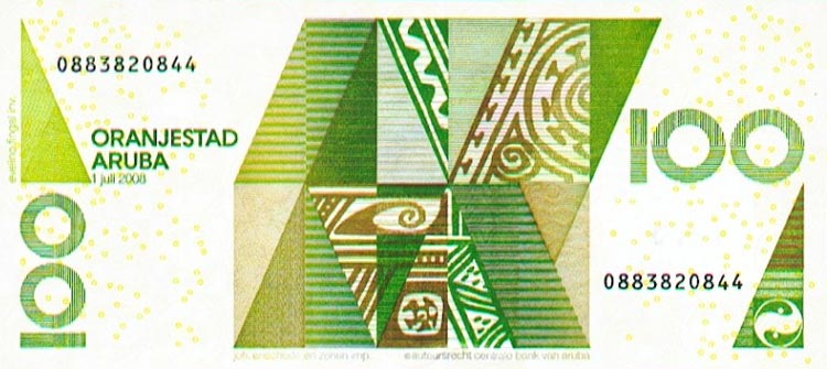 Back of Aruba p19b: 100 Florin from 2008