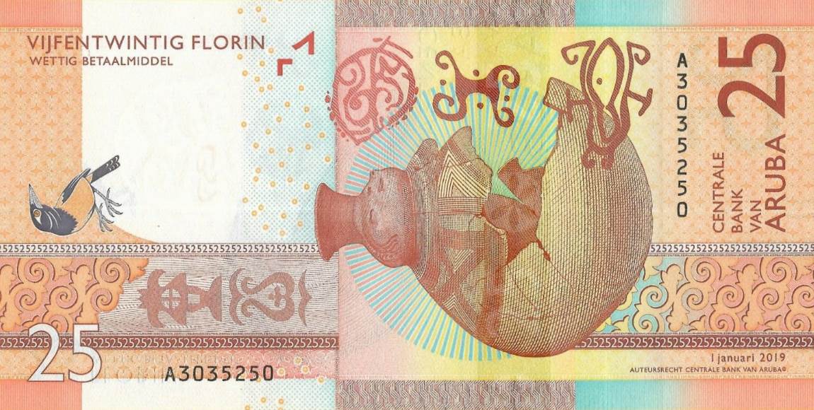 Back of Aruba p22: 25 Florin from 2019