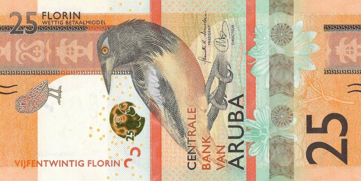 Front of Aruba p22: 25 Florin from 2019