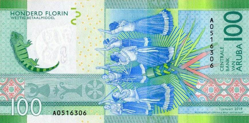 Back of Aruba p24: 100 Florin from 2019