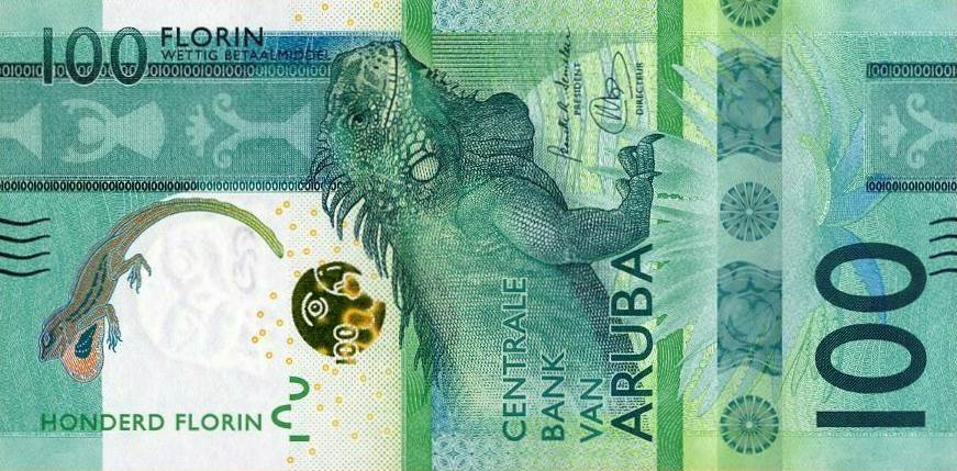 Front of Aruba p24: 100 Florin from 2019