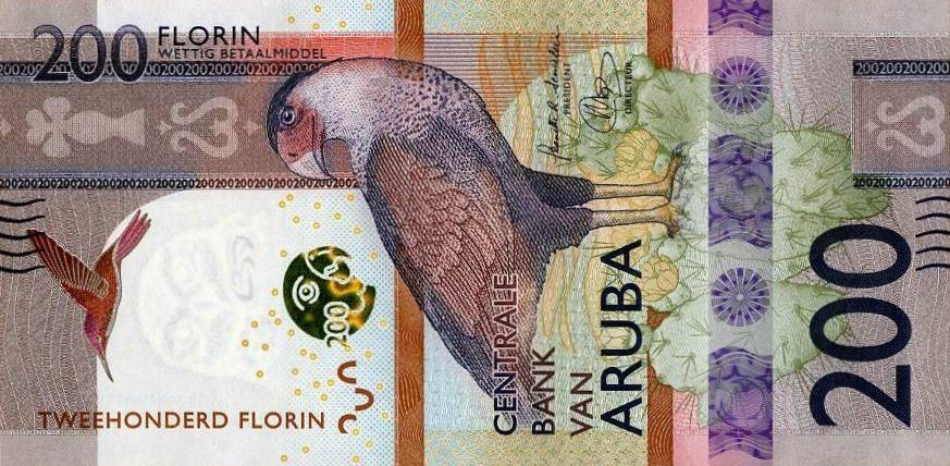 Front of Aruba p25: 200 Florin from 2019
