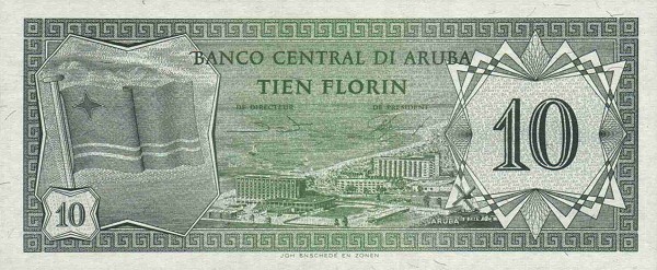 Front of Aruba p2: 10 Florin from 1986