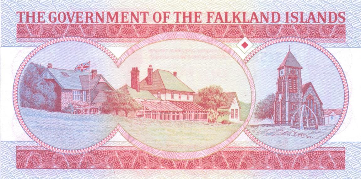 Back of Falkland Islands p12a: 5 Pounds from 1983