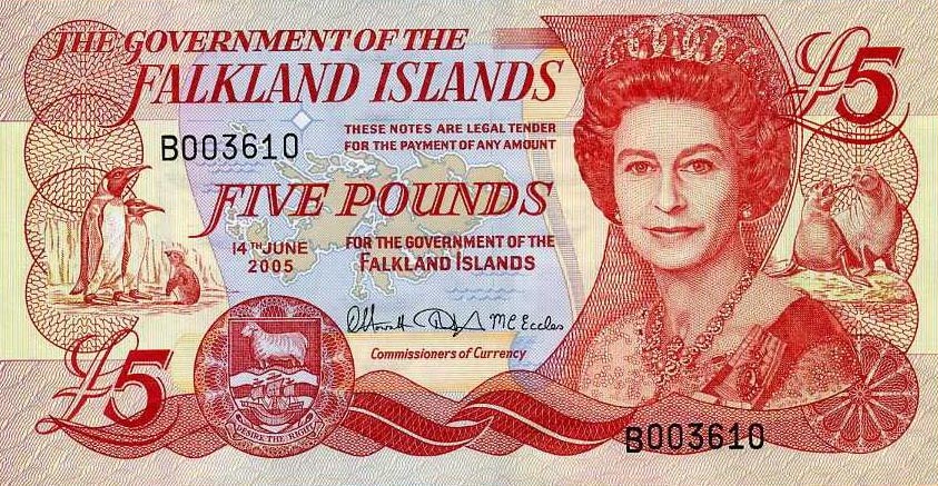 Front of Falkland Islands p17a: 5 Pounds from 2005