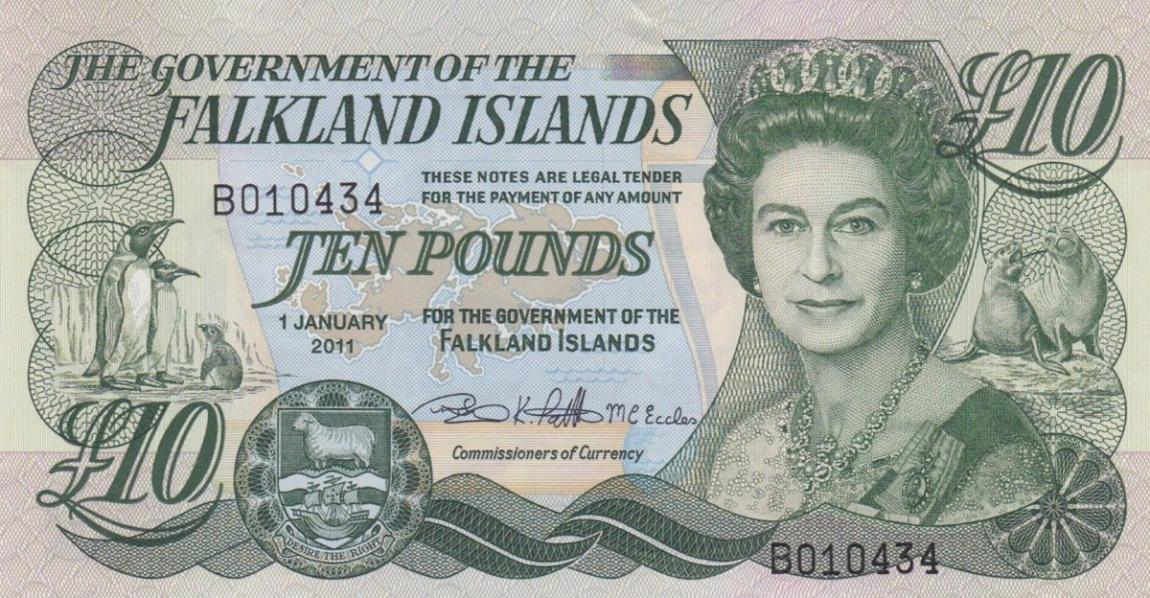 Front of Falkland Islands p18: 10 Pounds from 2011