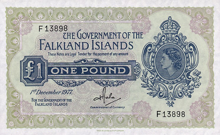 Front of Falkland Islands p8c: 1 Pound from 1977