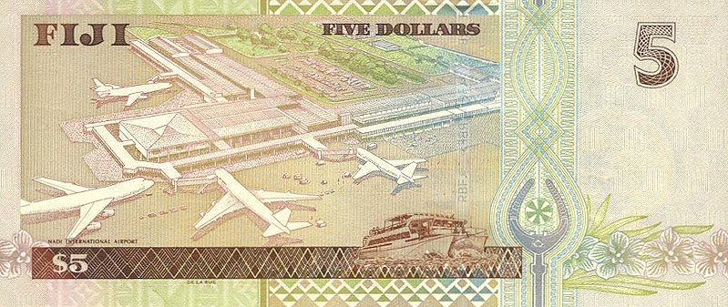 Back of Fiji p105a: 5 Dollars from 2002