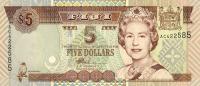 Gallery image for Fiji p105b: 5 Dollars from 2002
