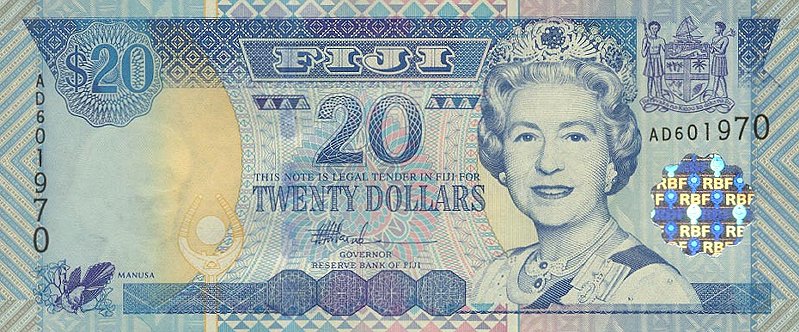 Front of Fiji p107a: 20 Dollars from 2002