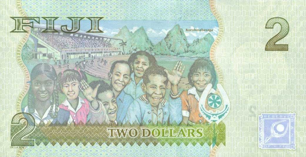 Back of Fiji p109b: 2 Dollars from 2007