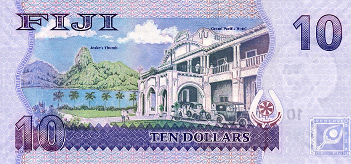 Back of Fiji p111a: 10 Dollars from 2007