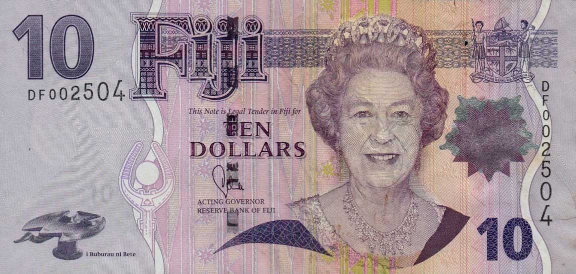 Front of Fiji p111b: 10 Dollars from 2007