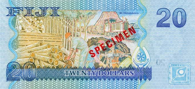 Back of Fiji p112s: 20 Dollars from 2007