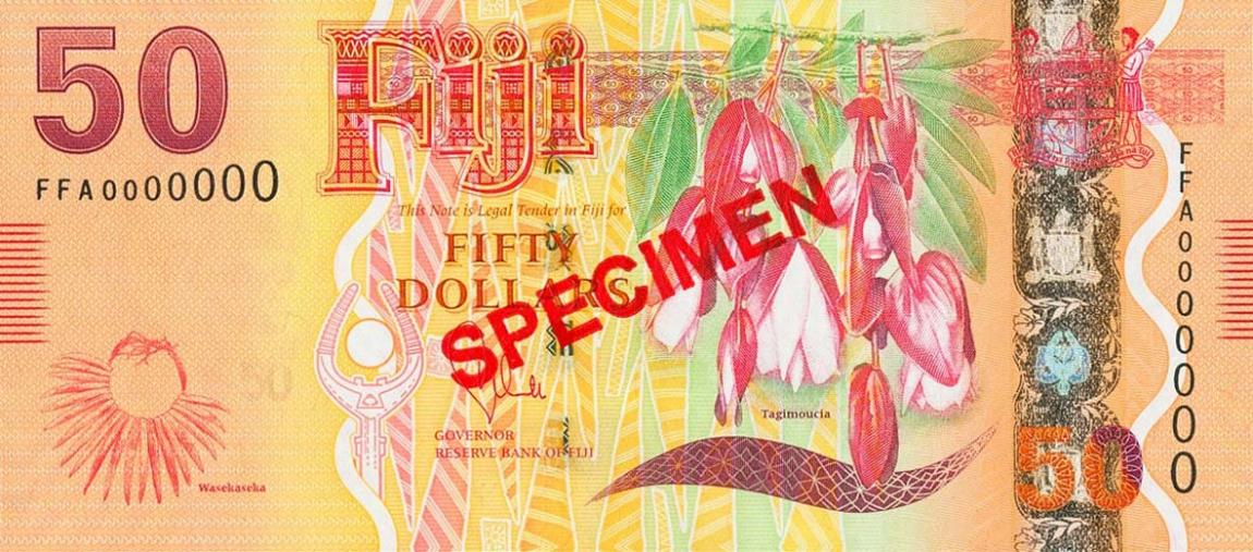 Front of Fiji p118s: 50 Dollars from 2013