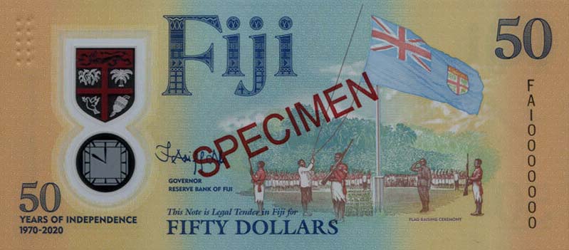 Front of Fiji p121s: 50 Dollars from 2020