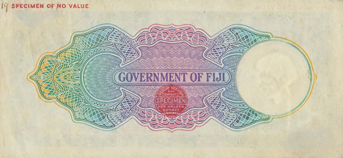 Back of Fiji p39cs: 1 Pound from 1937