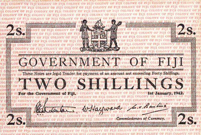 Front of Fiji p50r1: 2 Shillings from 1942